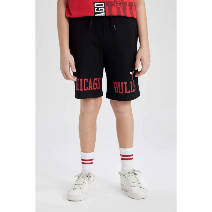 Defacto C0396 Siyah Erkek Çocuk NBA Chicago Bulls Şort