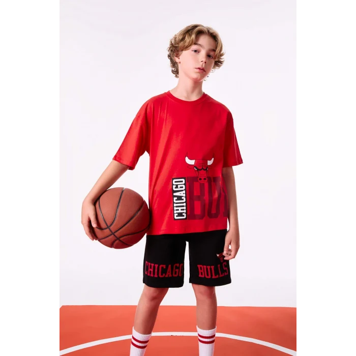 Defacto C0396 Siyah Erkek Çocuk NBA Chicago Bulls Şort