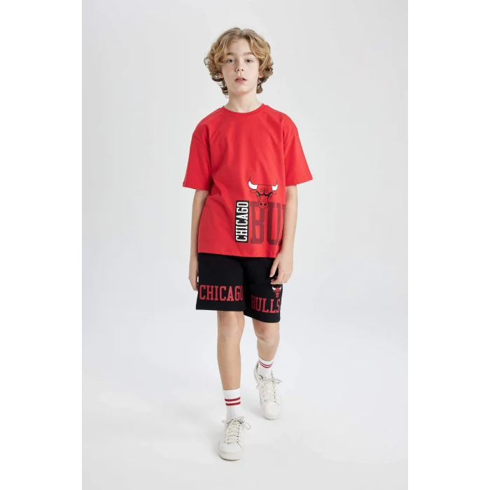 Defacto C0396 Siyah Erkek Çocuk NBA Chicago Bulls Şort