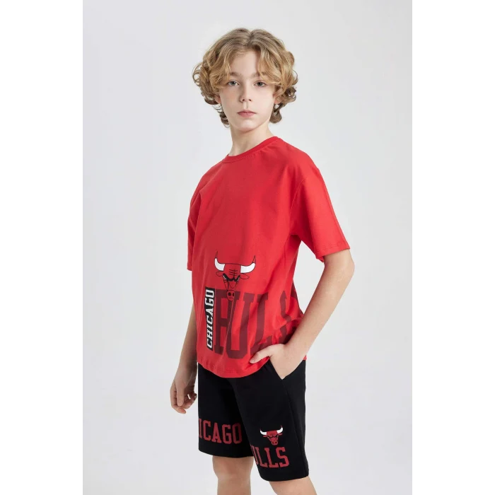 Defacto C0396 Siyah Erkek Çocuk NBA Chicago Bulls Şort