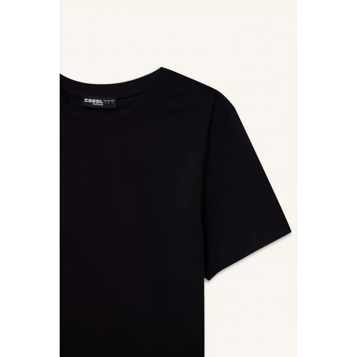 Defacto Z8790 Siyah Coool Fitted Bisiklet Yaka Basic Düz Kısa Kollu Tişört