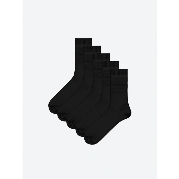 LCW ACCESSORIES Siyah Bambu Erkek Soket Çorap 5li