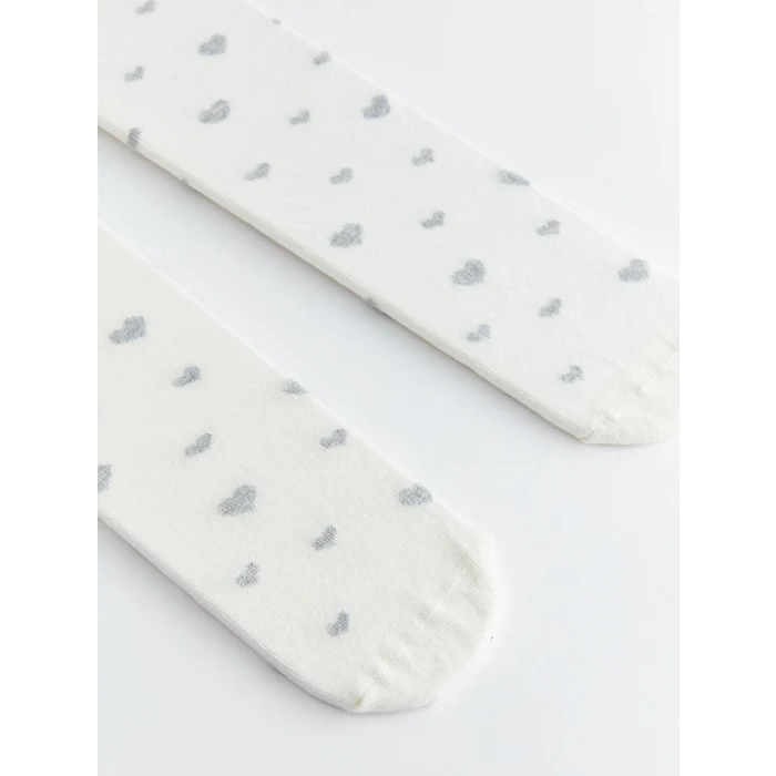 LCW Kids Ekru Desenli Kız Çocuk Külotlu Çorap 2li