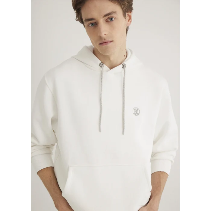 Mavi 065809-34519 Mavi Logo Nakışlı Kapüşonlu Beyaz Sweatshirt