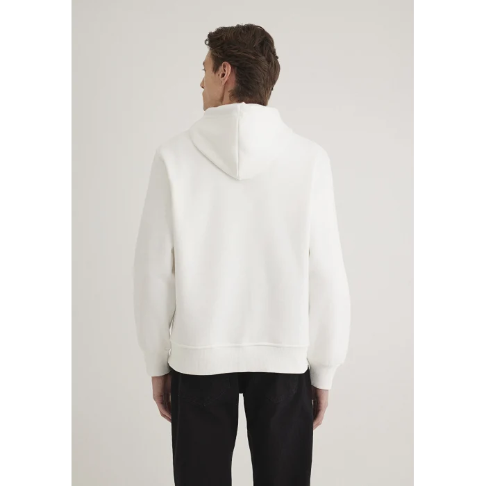 Mavi 065809-34519 Mavi Logo Nakışlı Kapüşonlu Beyaz Sweatshirt