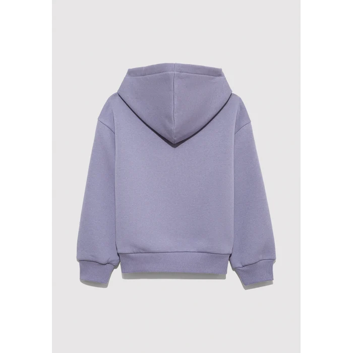 Mavi 7610035-88095 Mavi Logo Baskılı Kapüşonlu Mor Sweatshirt