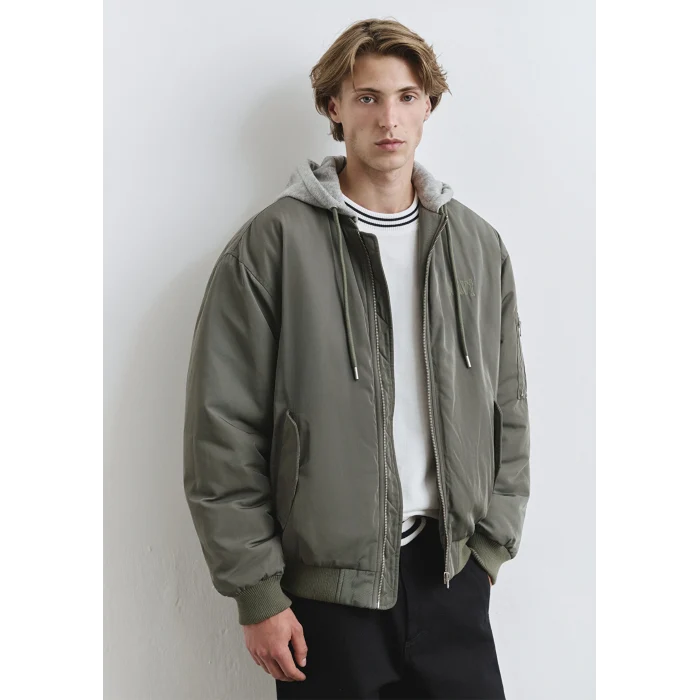 Mavi 0110563-86961 Kapüşonlu Yeşil Mont