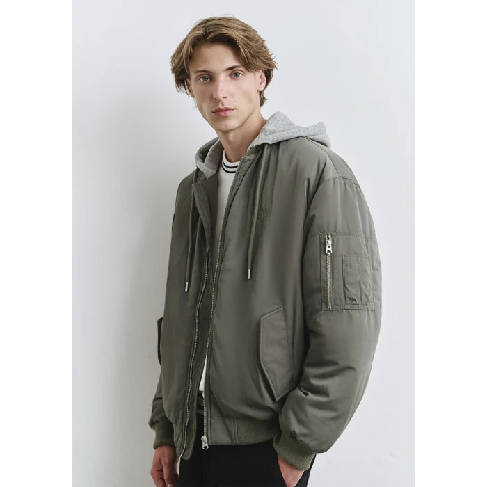 Mavi 0110563-86961 Kapüşonlu Yeşil Mont