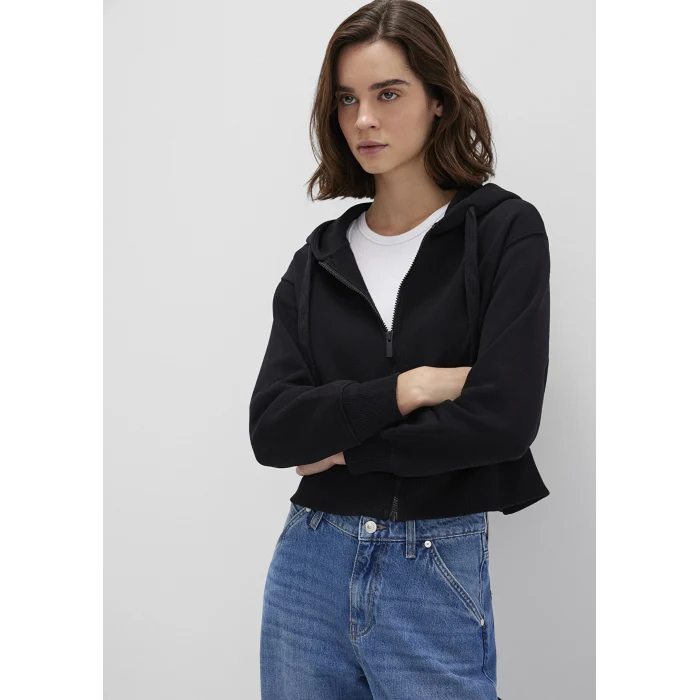 Mavi 1S10388-900 Kapüşonlu Siyah Basic Crop Sweatshirt