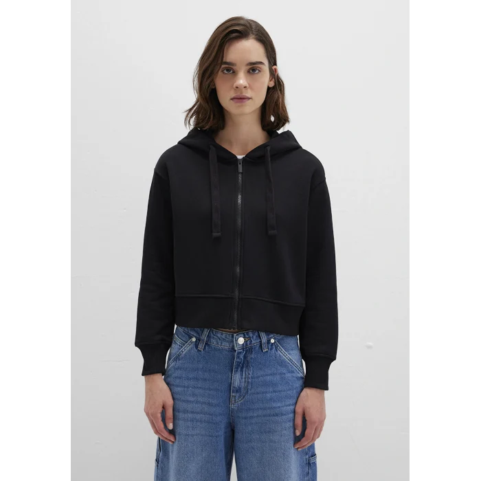 Mavi 1S10388-900 Kapüşonlu Siyah Basic Crop Sweatshirt