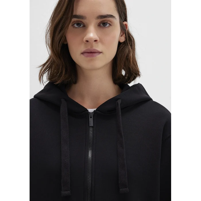 Mavi 1S10388-900 Kapüşonlu Siyah Basic Crop Sweatshirt