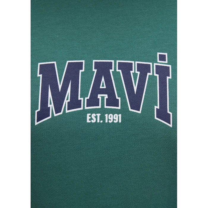 Mavi 1S10372-71918 Mavi Logo Baskılı Yeşil Sweatshirt