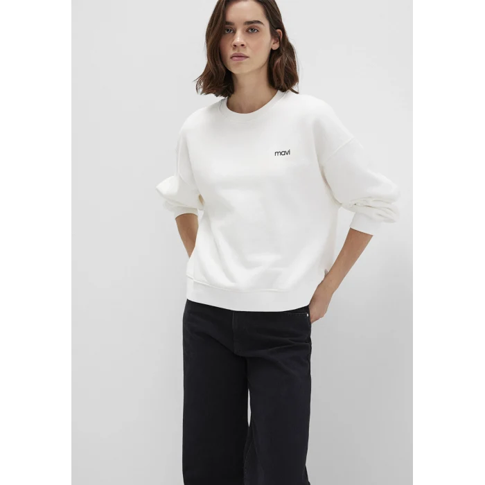 Mavi 1S10490-70057 Mavi Logo Baskılı Ekru Sweatshirt