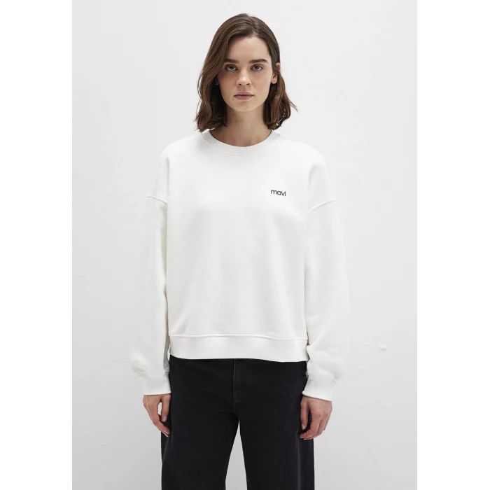 Mavi 1S10490-70057 Mavi Logo Baskılı Ekru Sweatshirt