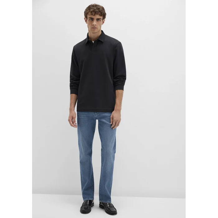 Mavi 0613043-900 Düğme Detaylı Siyah Polo Tişört