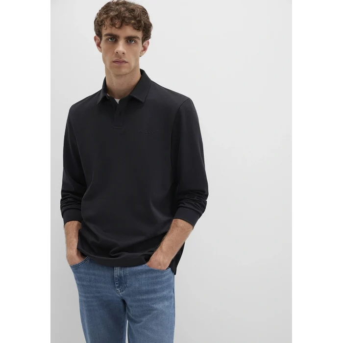 Mavi 0613043-900 Düğme Detaylı Siyah Polo Tişört