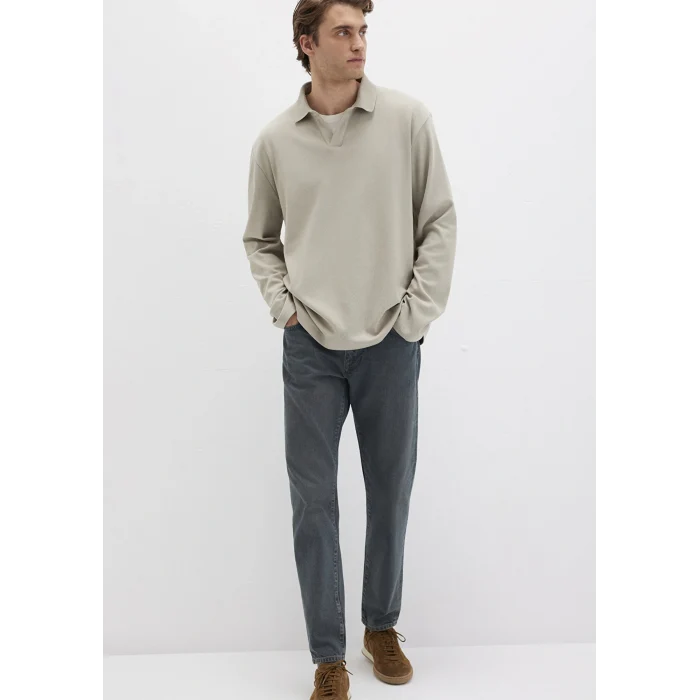 Mavi 0613114-70154 Uzun Kollu Bej Polo Tişört