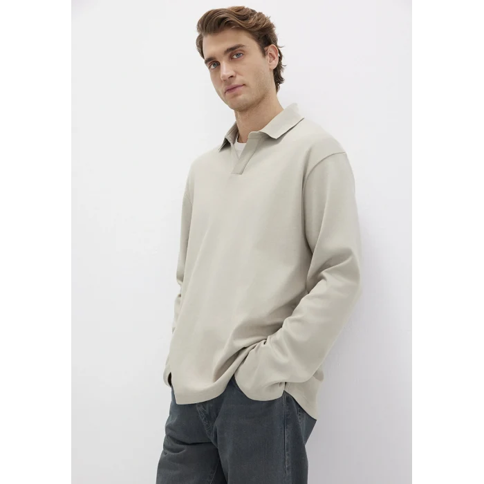 Mavi 0613114-70154 Uzun Kollu Bej Polo Tişört