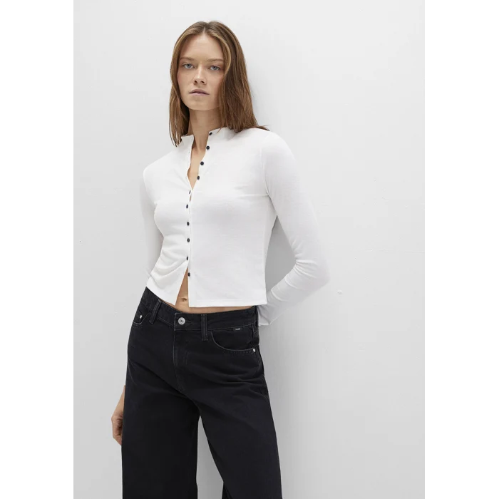 Mavi 1613695-70057 Düğme Detaylı Ekru Tişört