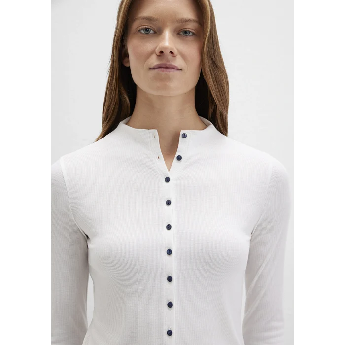 Mavi 1613695-70057 Düğme Detaylı Ekru Tişört