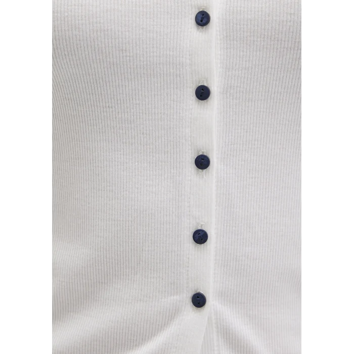 Mavi 1613695-70057 Düğme Detaylı Ekru Tişört