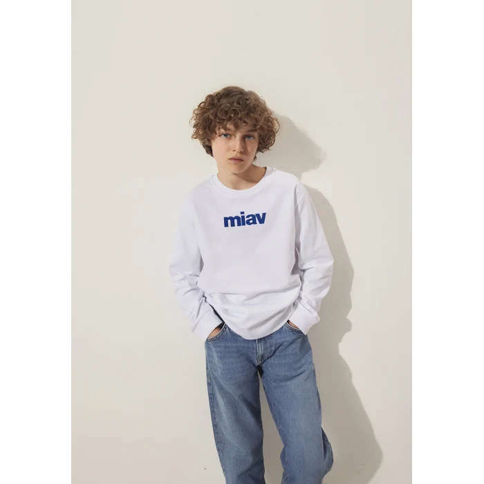 Mavi 6610031-620 Miav Baskılı Beyaz Çocuk Sweatshirt