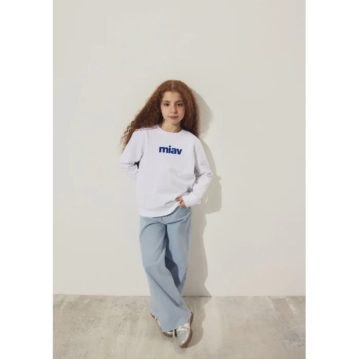 Mavi 6610031-620 Miav Baskılı Beyaz Çocuk Sweatshirt