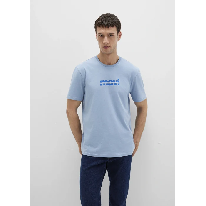 Mavi 0610943-70731 Mavi Logo Baskılı Mavi Tişört