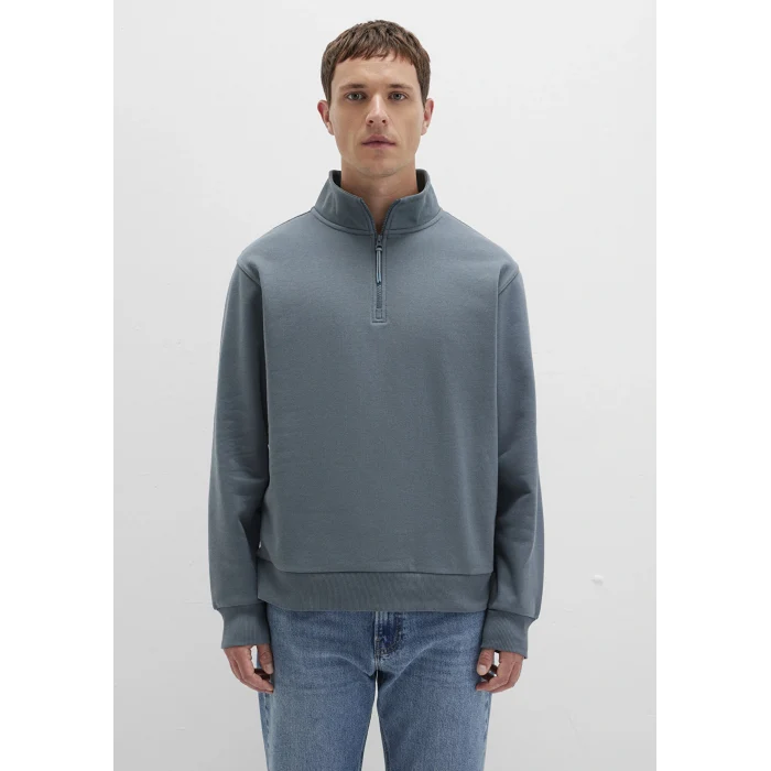 Mavi 0S10278-80889 Yarı Fermuarlı Mavi Basic Sweatshirt