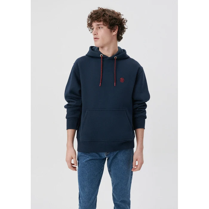 Mavi 065809-29743 Mavi Logo Nakışlı Kapüşonlu Lacivert Sweatshirt