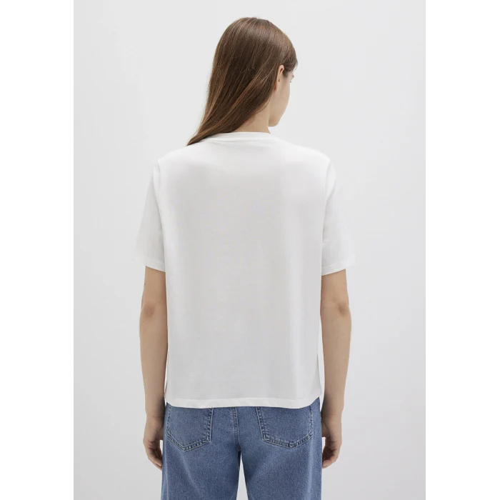 Mavi 1613564-70057 Mavi Logo Baskılı Ekru Tişört