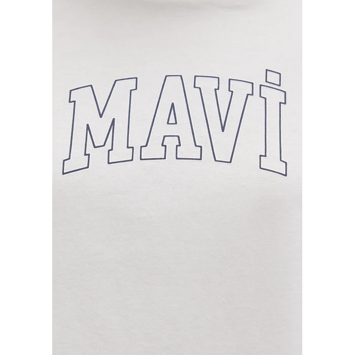 Mavi 1613564-70057 Mavi Logo Baskılı Ekru Tişört