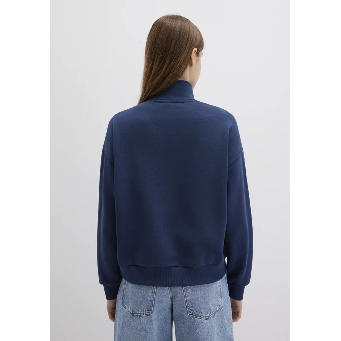 Mavi 1S10373-70488 Mavi Logo Baskılı Yarı Fermuarlı Lacivert Sweatshirt