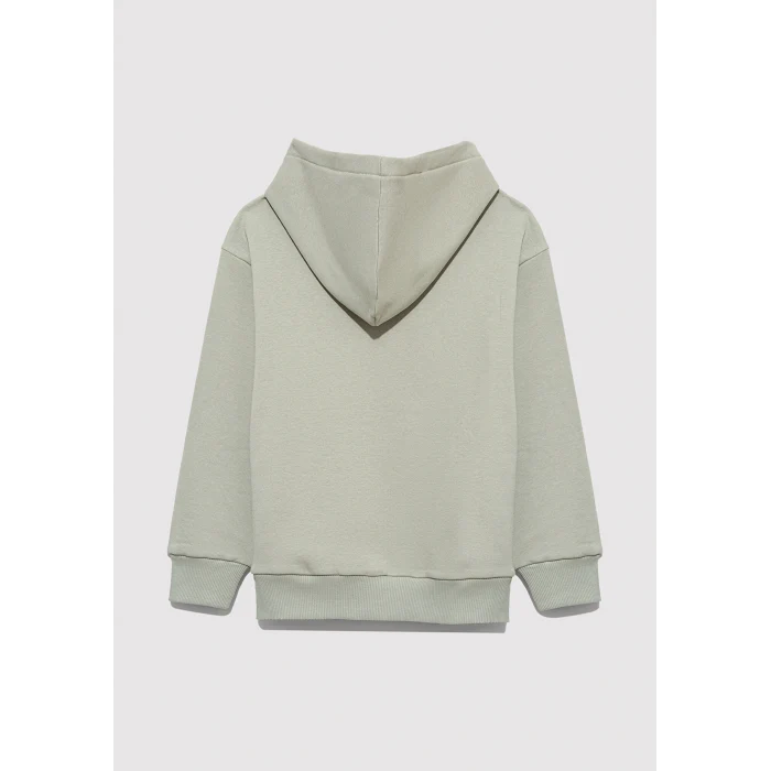 Mavi 6610110-70155 Mavi Logo Baskılı Kapüşonlu Yeşil Sweatshirt