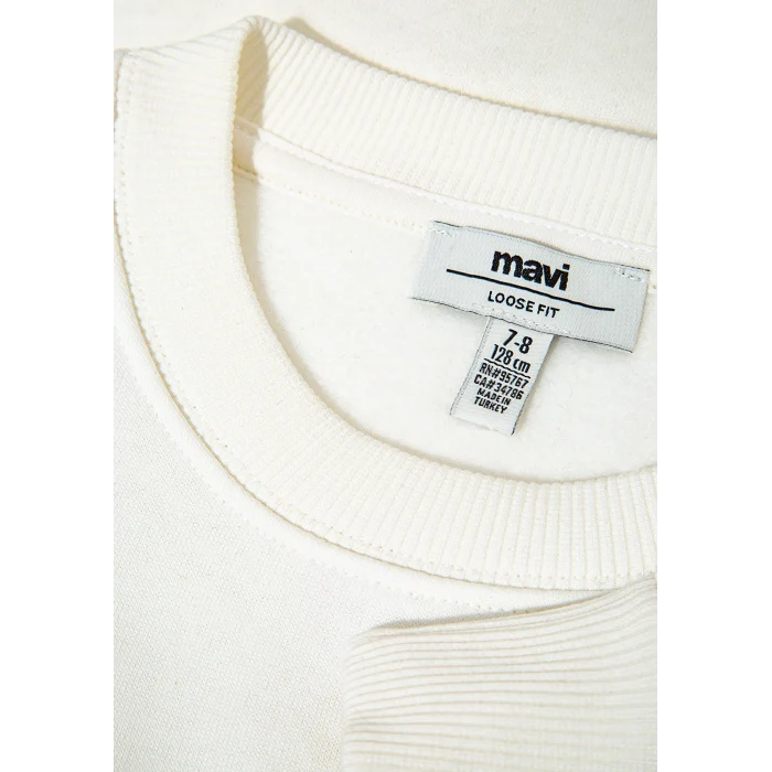 Mavi 7S10169-70057 Mavi Logo Kedi Baskılı Ekru Sweatshirt
