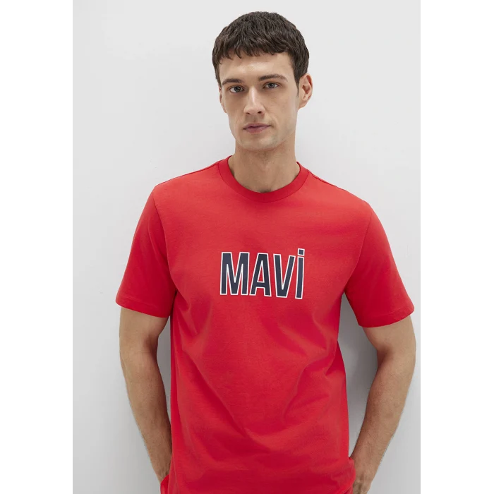 Mavi 066842-33099 Mavi Logo Baskılı Kırmızı Tişört