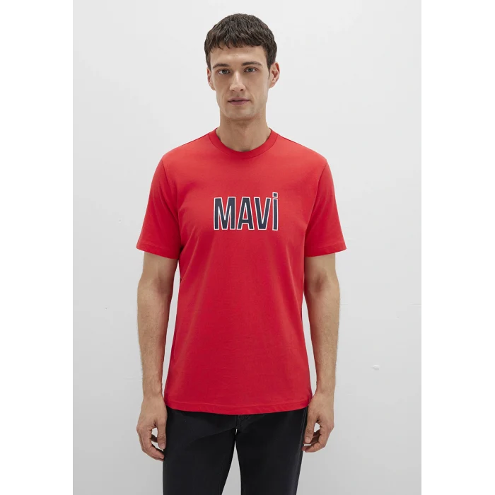 Mavi 066842-33099 Mavi Logo Baskılı Kırmızı Tişört