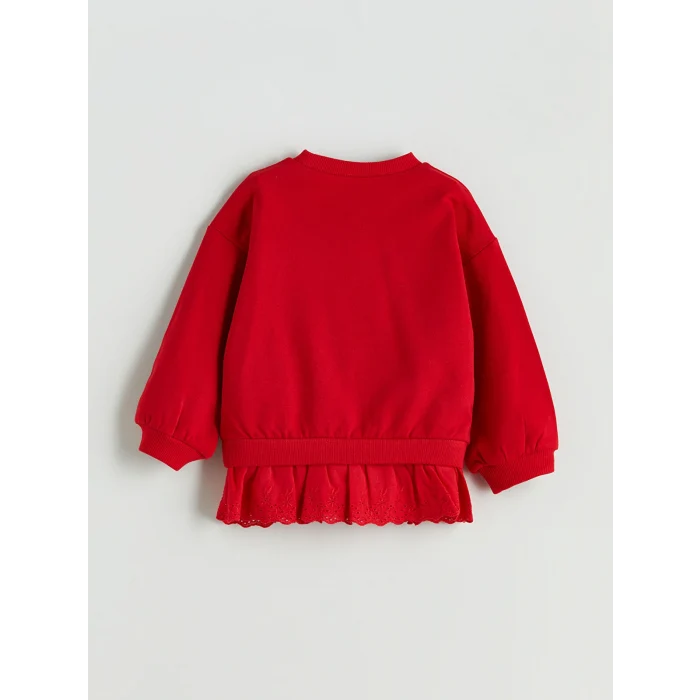 LCW Kids Kırmızı Fisto Detaylı Kız Çocuk Sweatshirt