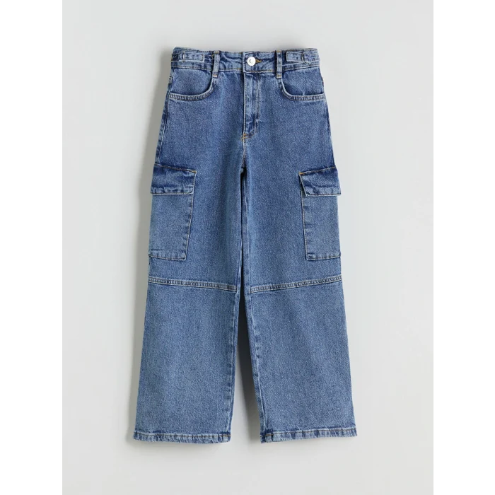 LCW Kids Mavi Wideleg Kız Çocuk Jean Pantolon