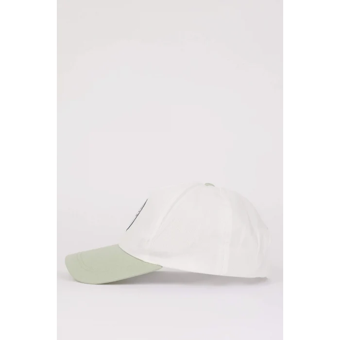 Defacto W8596 Turkuaz Erkek Renk Bloklu Pamuklu Cap Şapka