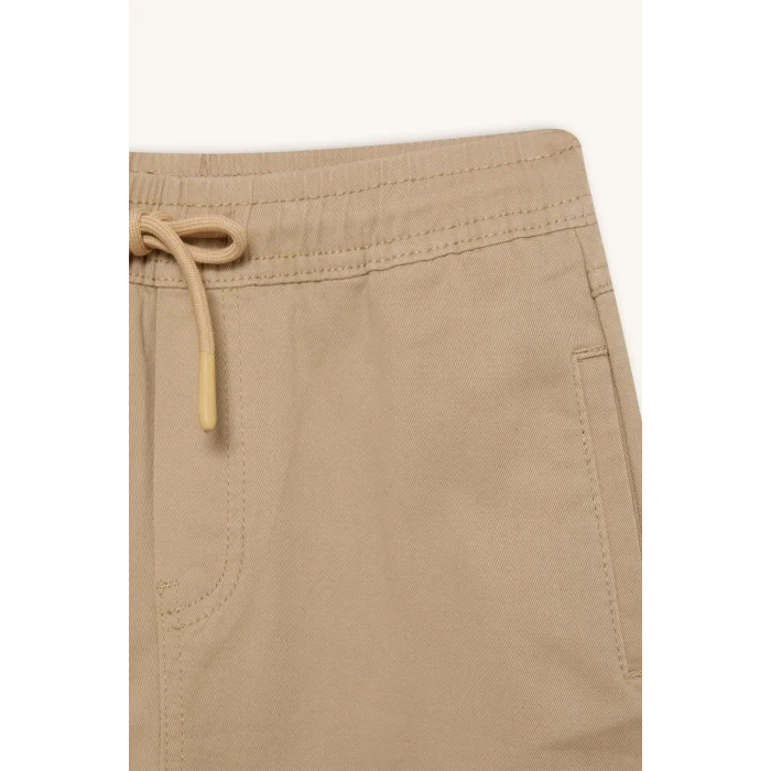 Defacto B6713 Bej Erkek Çocuk Lastikli Paça Basic Düz Gabardin Jogger Pantolon