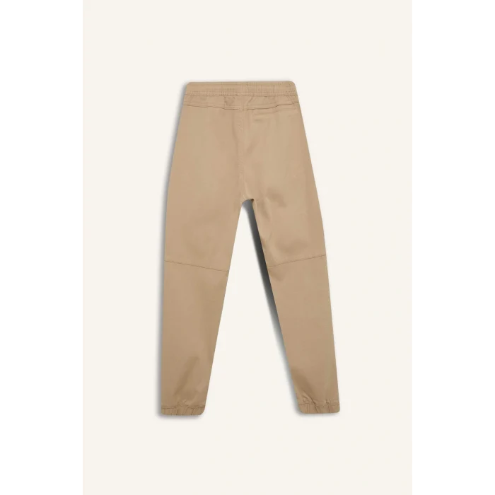 Defacto B6713 Bej Erkek Çocuk Lastikli Paça Basic Düz Gabardin Jogger Pantolon