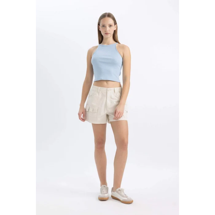 Defacto C4080 Mavi Coool Fitted Fitilli Kaşkorse Basic Düz Atlet