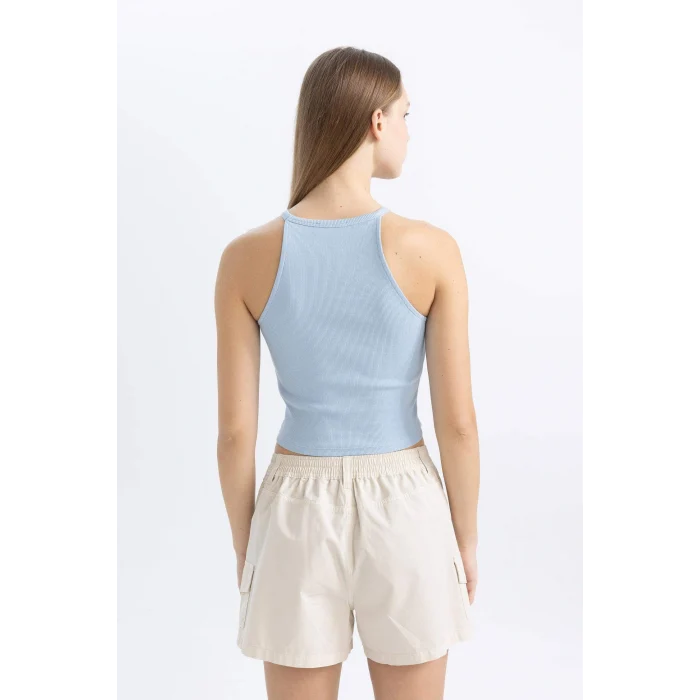 Defacto C4080 Mavi Coool Fitted Fitilli Kaşkorse Basic Düz Atlet