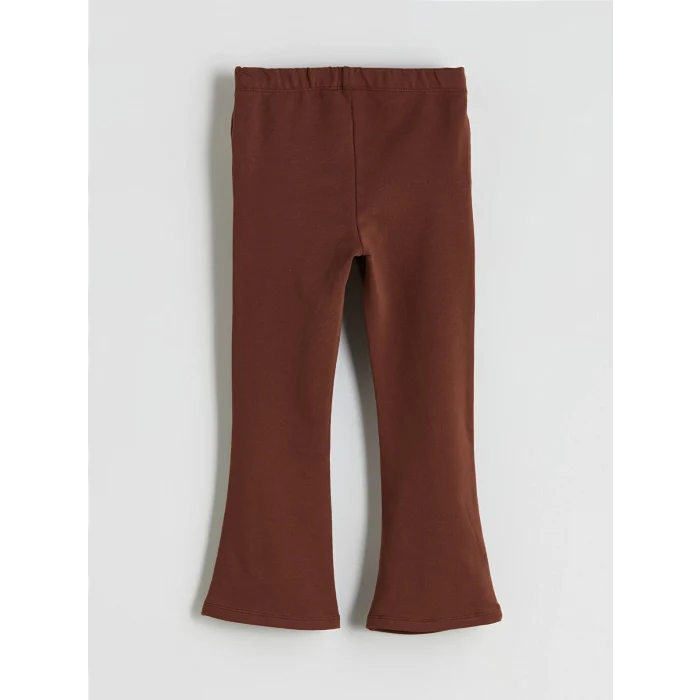 LCW Kids Kahverengi Bebe Yaka Çizgili Kız Çocuk Sweatshirt ve Tayt 2li