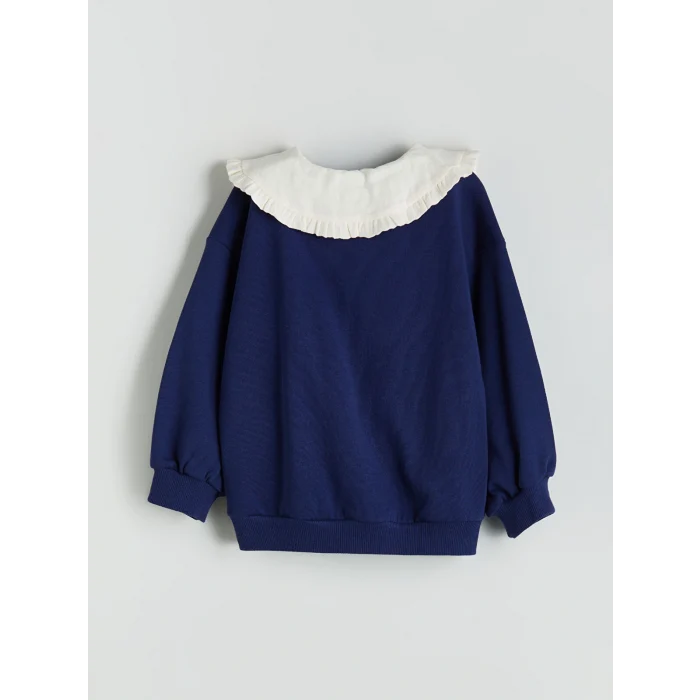 LCW Kids Lacivert Bebe Yaka Kız Çocuk Sweatshirt ve Eşofman Altı