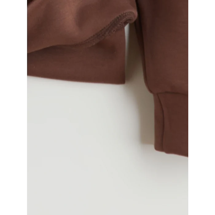 LCW Vision Kahverengi Bisiklet Yaka Oversize Kadın Sweatshirt