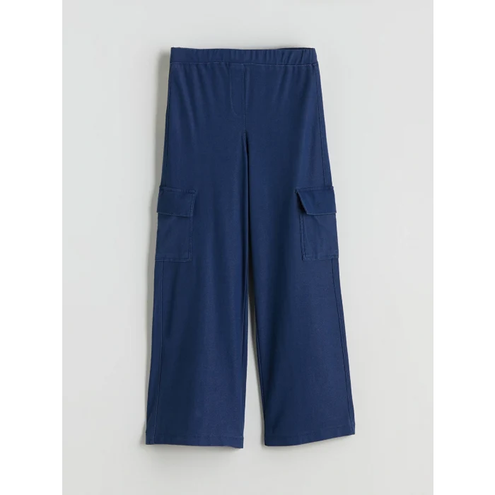 LCW Kids Mavi Beli Lastikli Kız Çocuk Kargo Eşofman Altı