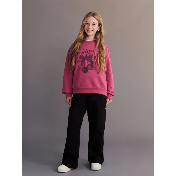 LCW Kids Siyah Beli Lastikli Kız Çocuk Pantolon