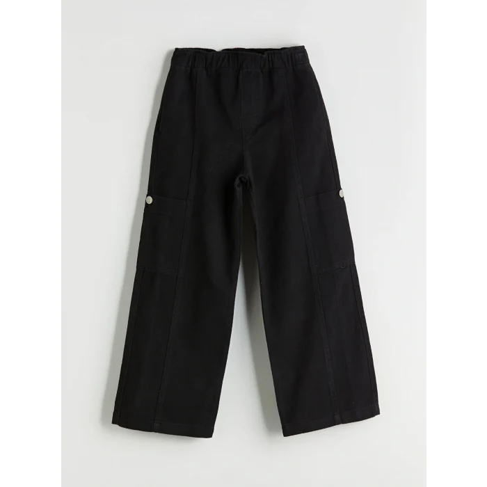 LCW Kids Siyah Beli Lastikli Kız Çocuk Pantolon